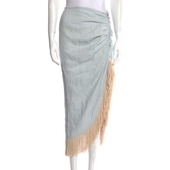 Just BEE Queen Fringe Linen Skirt Size S - Picture 6 of 14